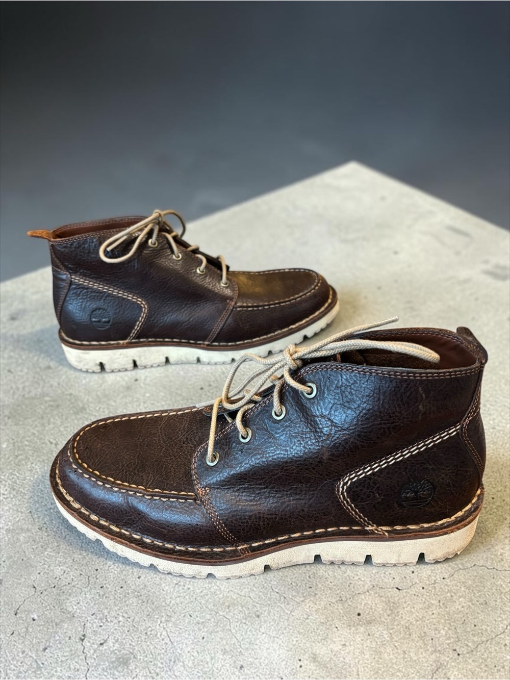 Timberland Westmore Moc Toe Chukka Boots Brown Lace-Up US Mens Size 9